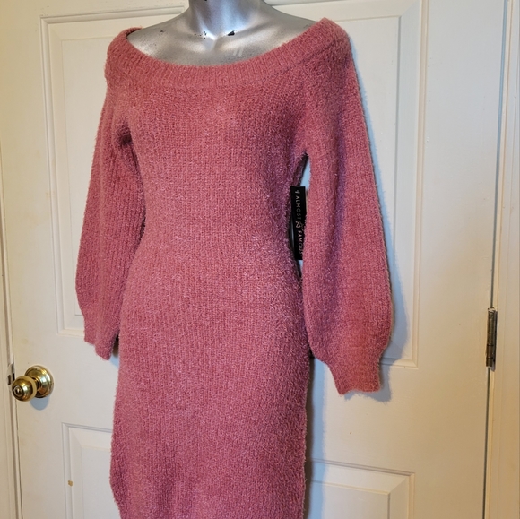 Almost Famous Eyelash Off-Shoulder Mini Sweater Dress - Picture 9 of 9